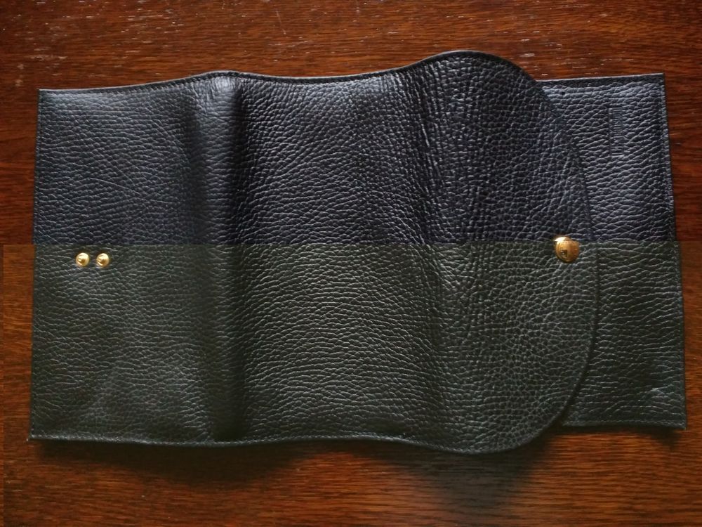 Portefeuille porte papiers cuir noir Maroquinerie