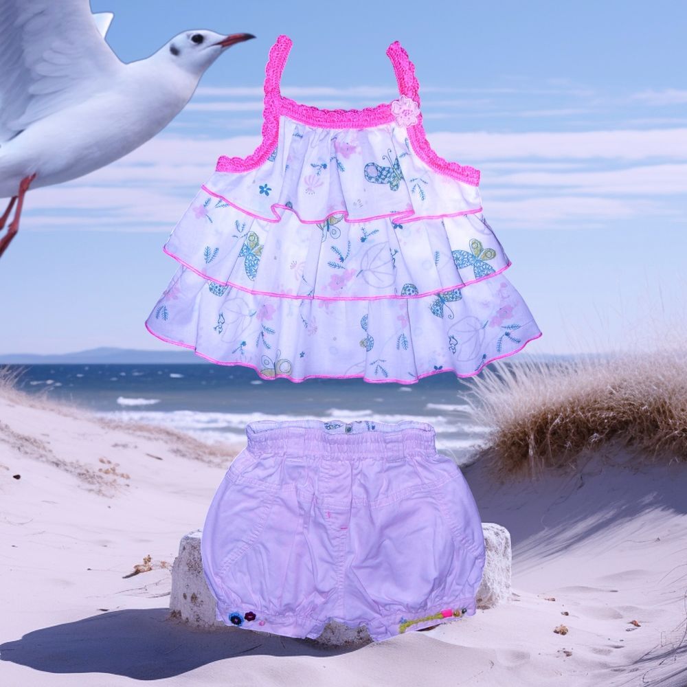 CATIMINI - ENSEMBLE 2P B&Eacute;B&Eacute; PAPILLONS, FLEURS &amp; VOLANTS 6M Vêtements enfants