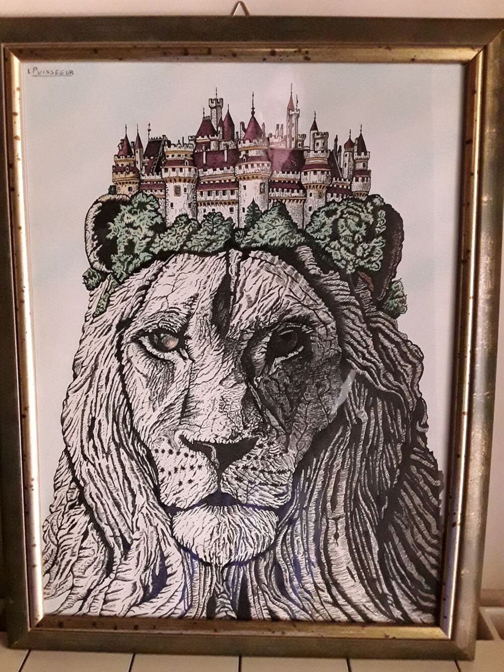 Dessin crayons huile. Décoration