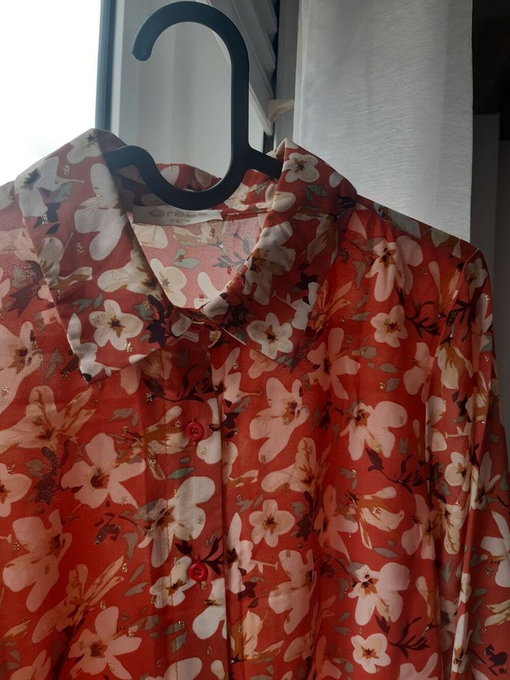 Chemise demi saison motifs fleurs Vêtements