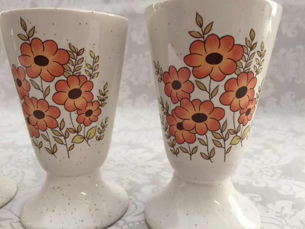 LOT DE 4 TASSES MAZAGRAN ANCIEN VINTAGE ART FLORAL Cuisine