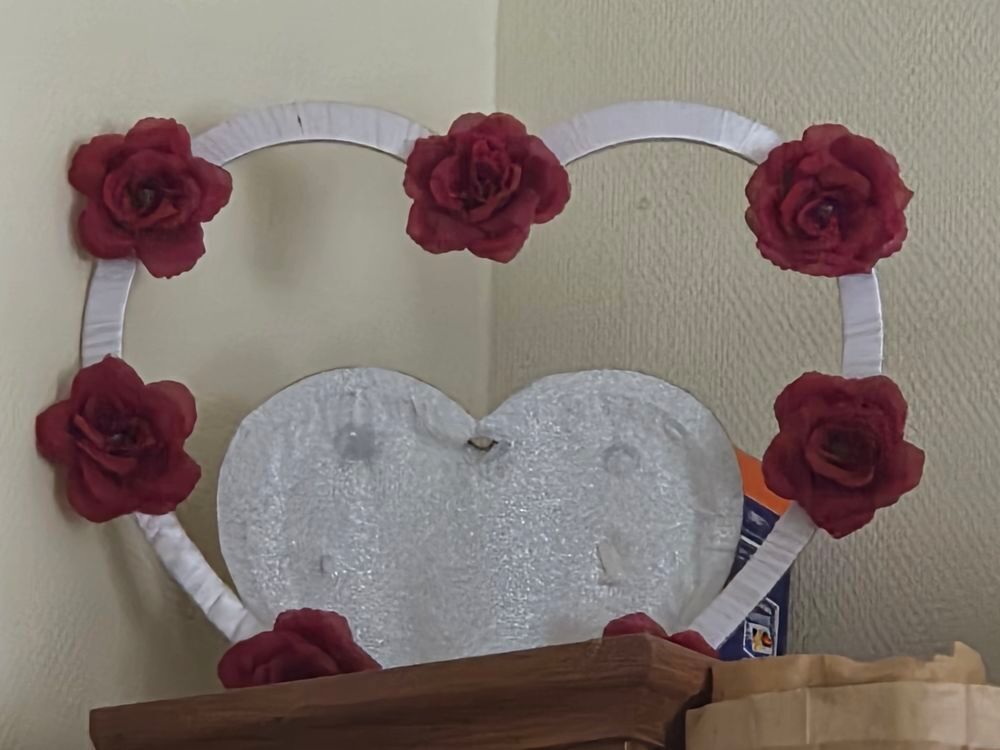 D&eacute;coration coeur fait main 
Pour m'&ecirc;tre une photo 
Décoration