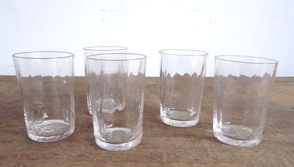 5 verres &agrave; liqueur ou digestif en verre blanc Cuisine