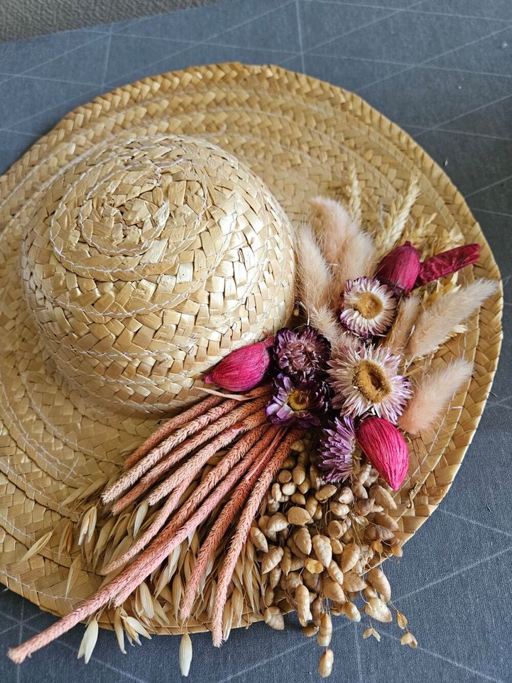 Chapeau de paille pour petit tour de t&ecirc;te tb &eacute;tat Vêtements