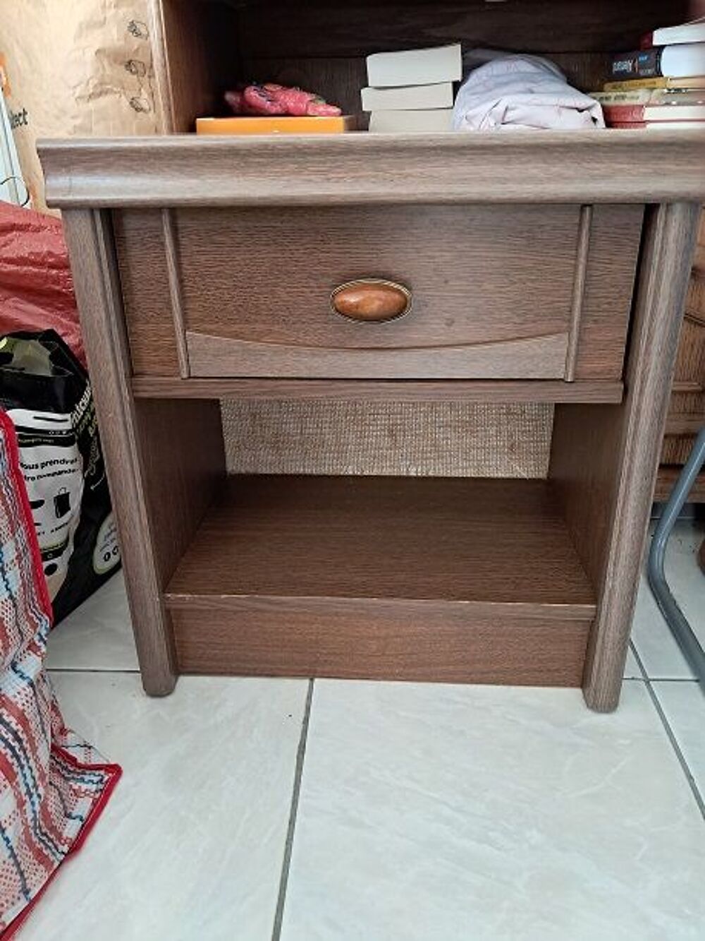 Lot lit 1 personne table chevet maison meuble d&eacute;co Meubles