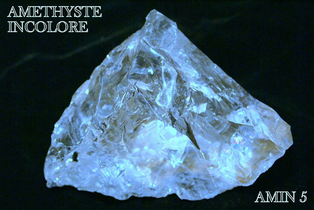 AMETHYSTE INCOLORE -MINERAUX DE COLLECTION 