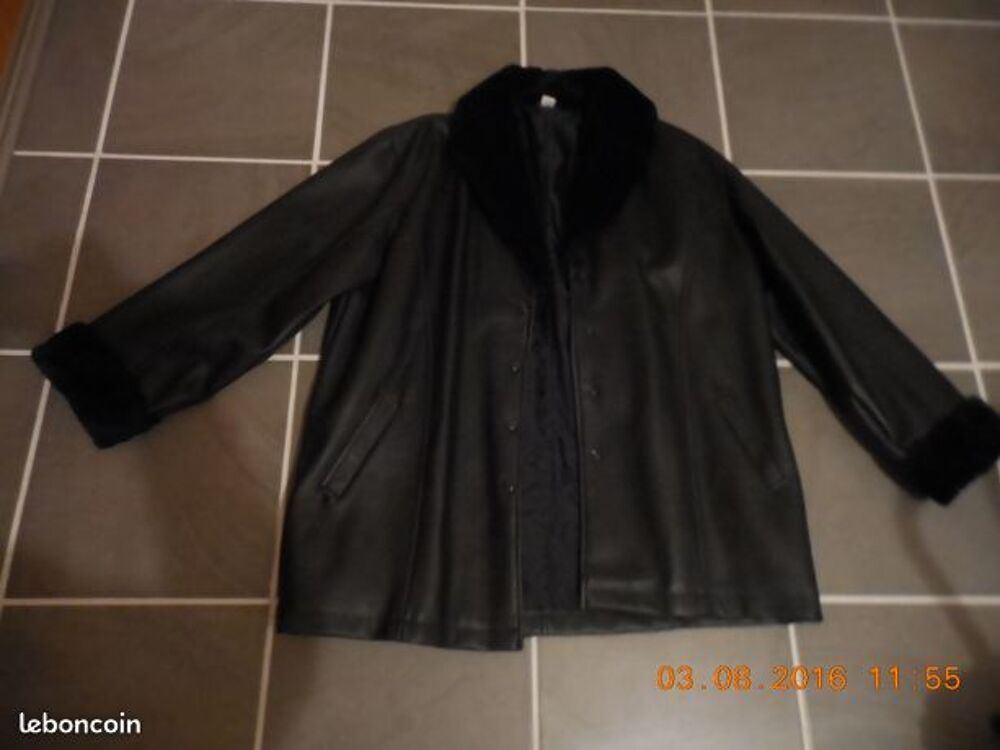 veste noire simili cuir 42 44 Vêtements