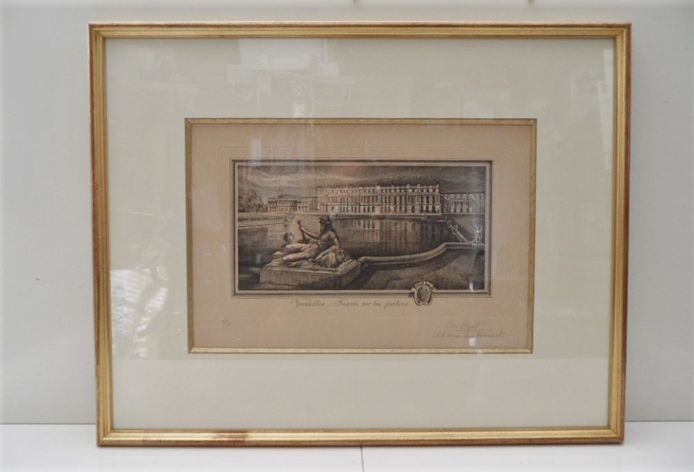 BELLE GRAVURE CONTEMPORAINE DE PIERRE BEQUET VERSAILLES or Décoration