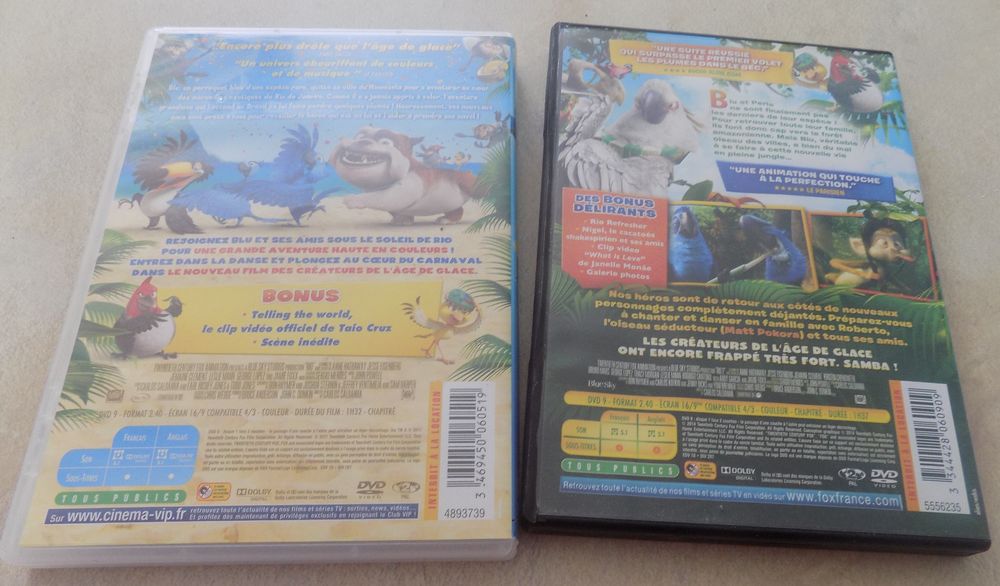 Rio et Rio 2 DVD DVD et blu-ray