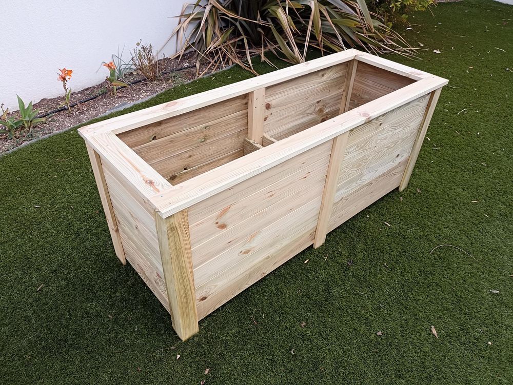 Jardiniere en bois autoclave 140 x 50 x 60 de haut Jardin