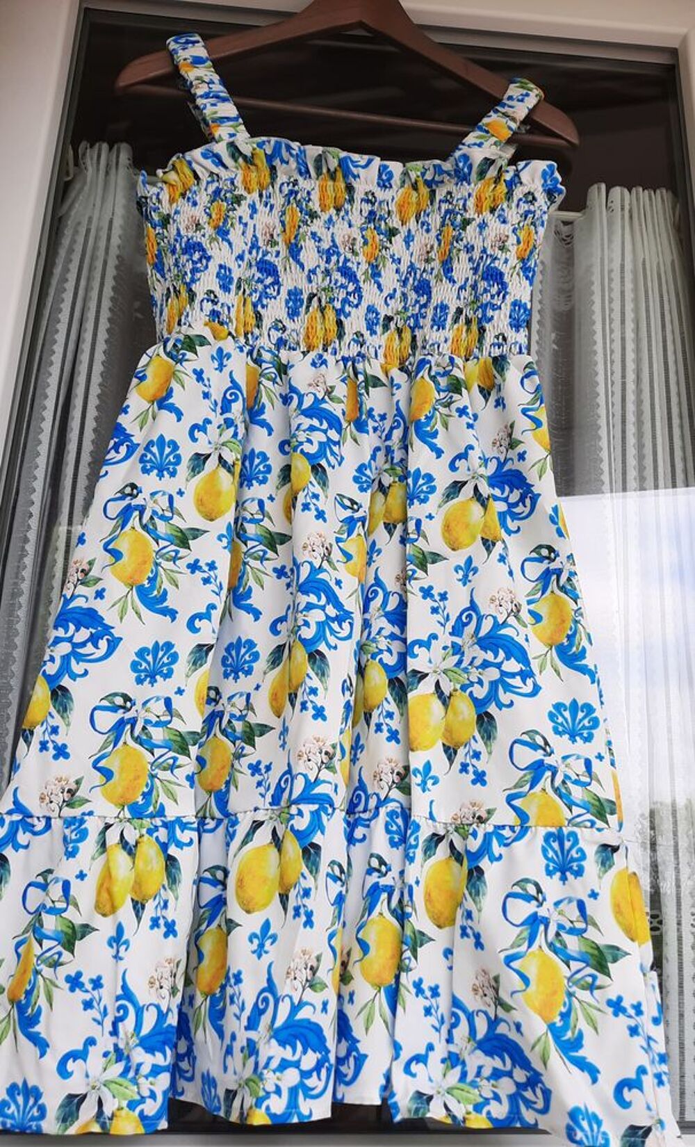 Robe &eacute;t&eacute; f&eacute;minine motif original haut smoke T 38 - 40 / 40 Vtements