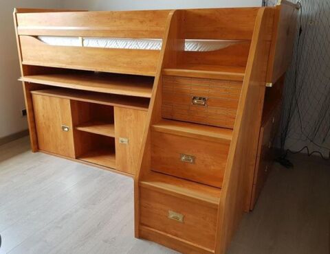 Lit mezzanine marque gauthier bureau et commode 300 Vienne (38)