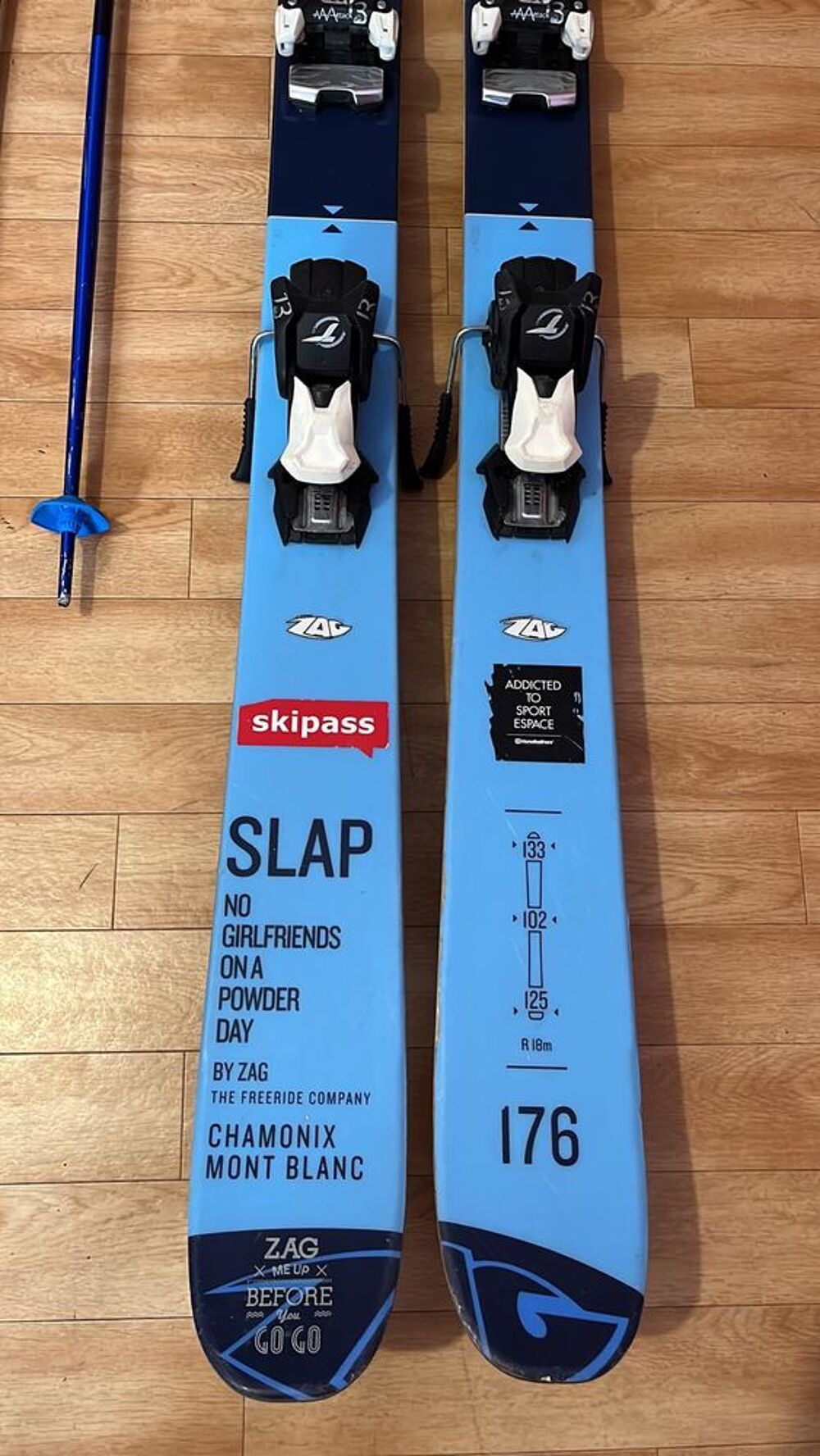 Paire de ski ZAG Slap 176cm + fixations Tyrolia Sports