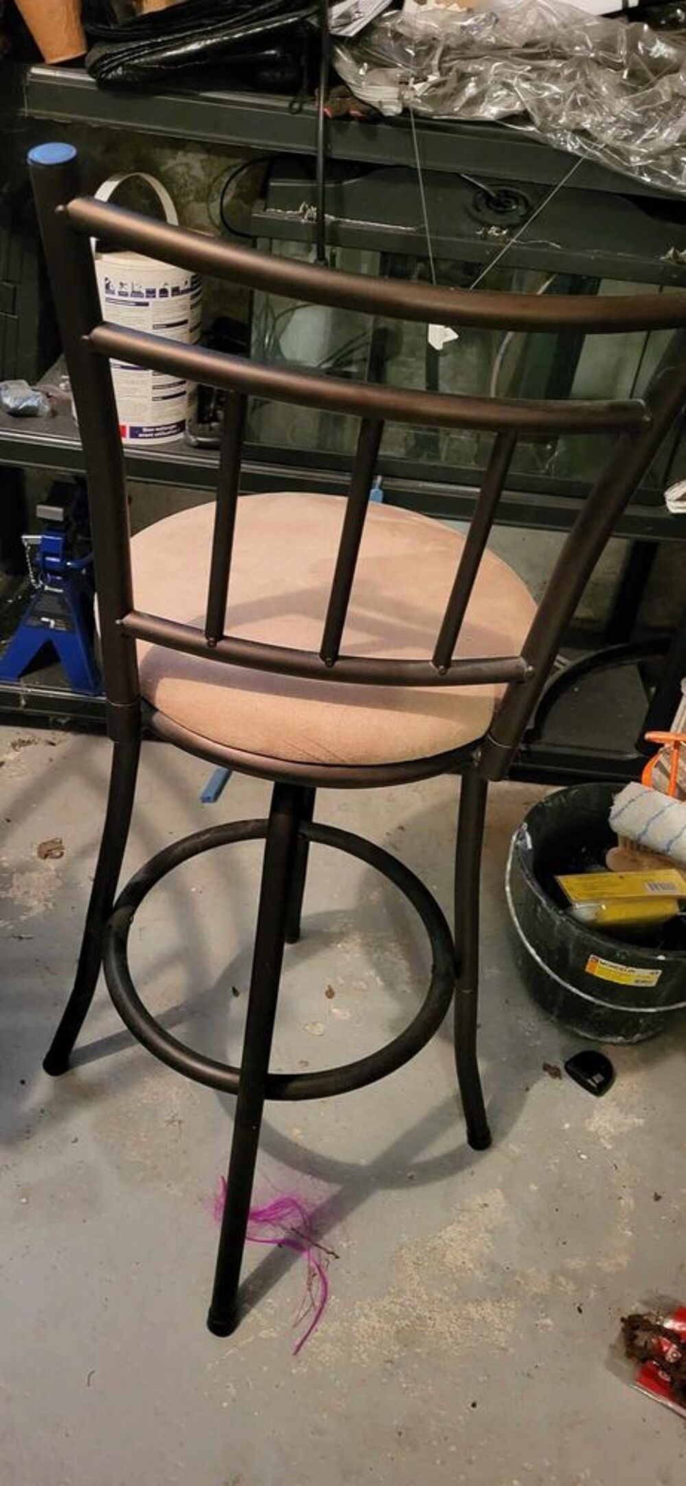 Tabouret de bar avec dossier m&eacute;tal style vintage industriel Meubles