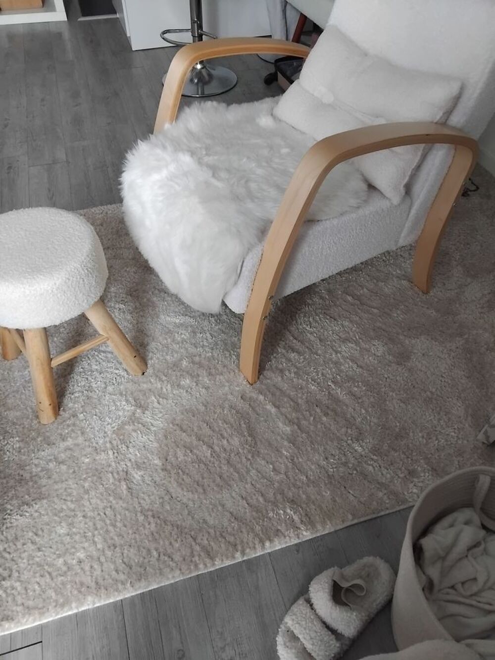 Fauteuil tissu bouclettes Meubles