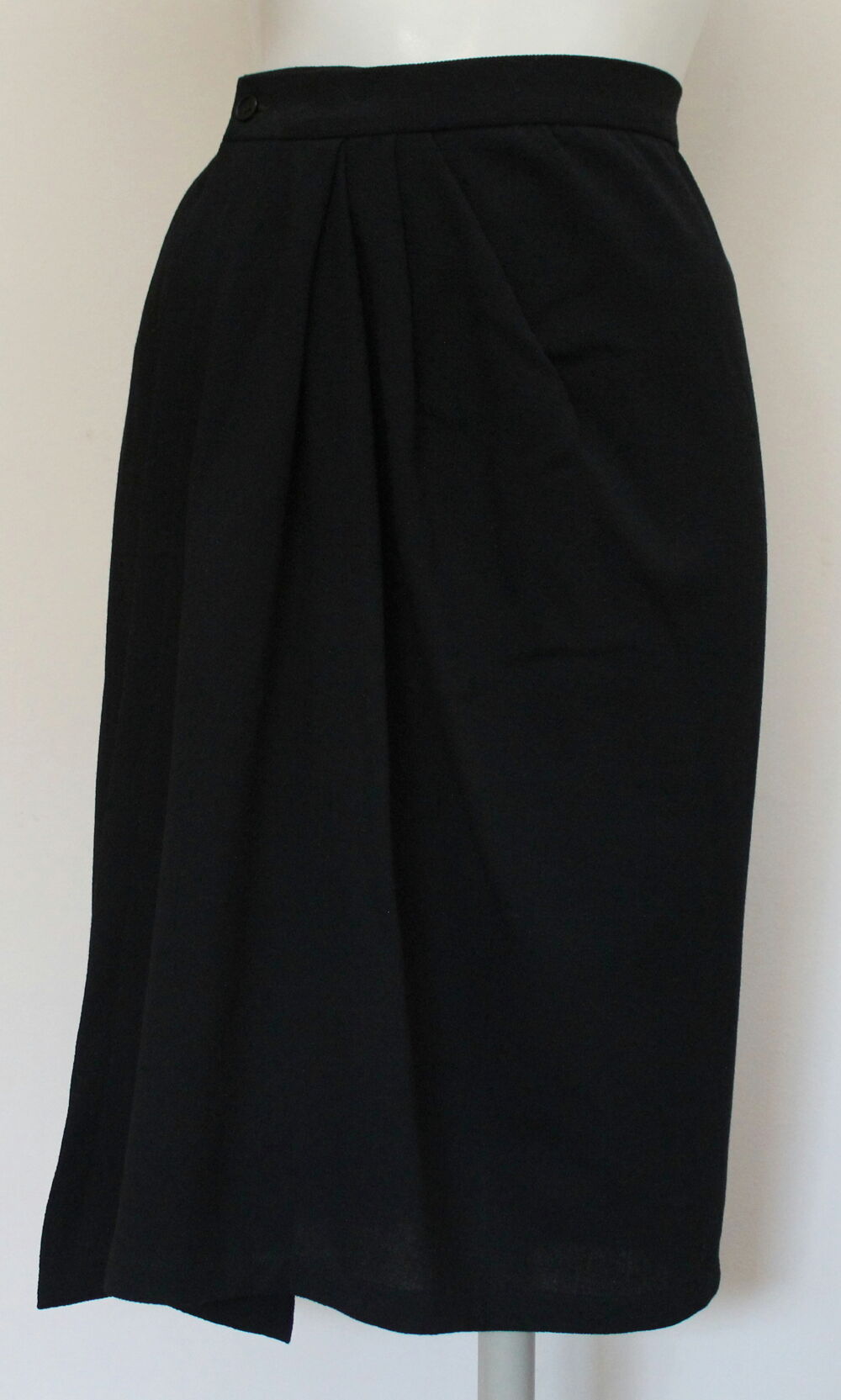 Jupe noire cr&ecirc;pe de laine drap&eacute;e YVES SAINT LAURENT Rive Gau Vêtements