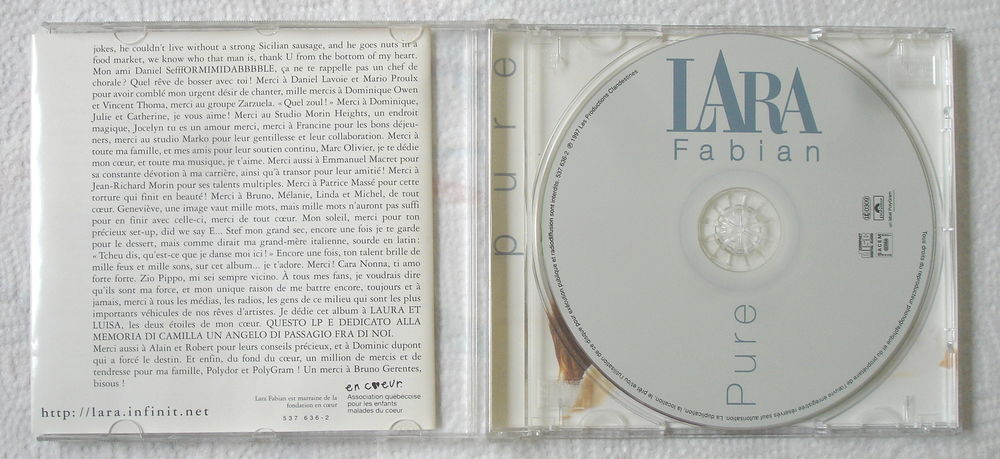LARA FABIAN -CD- PURE - TOUT -LA DIFFERENCE-HUMANA-JE T'AIME CD et vinyles
