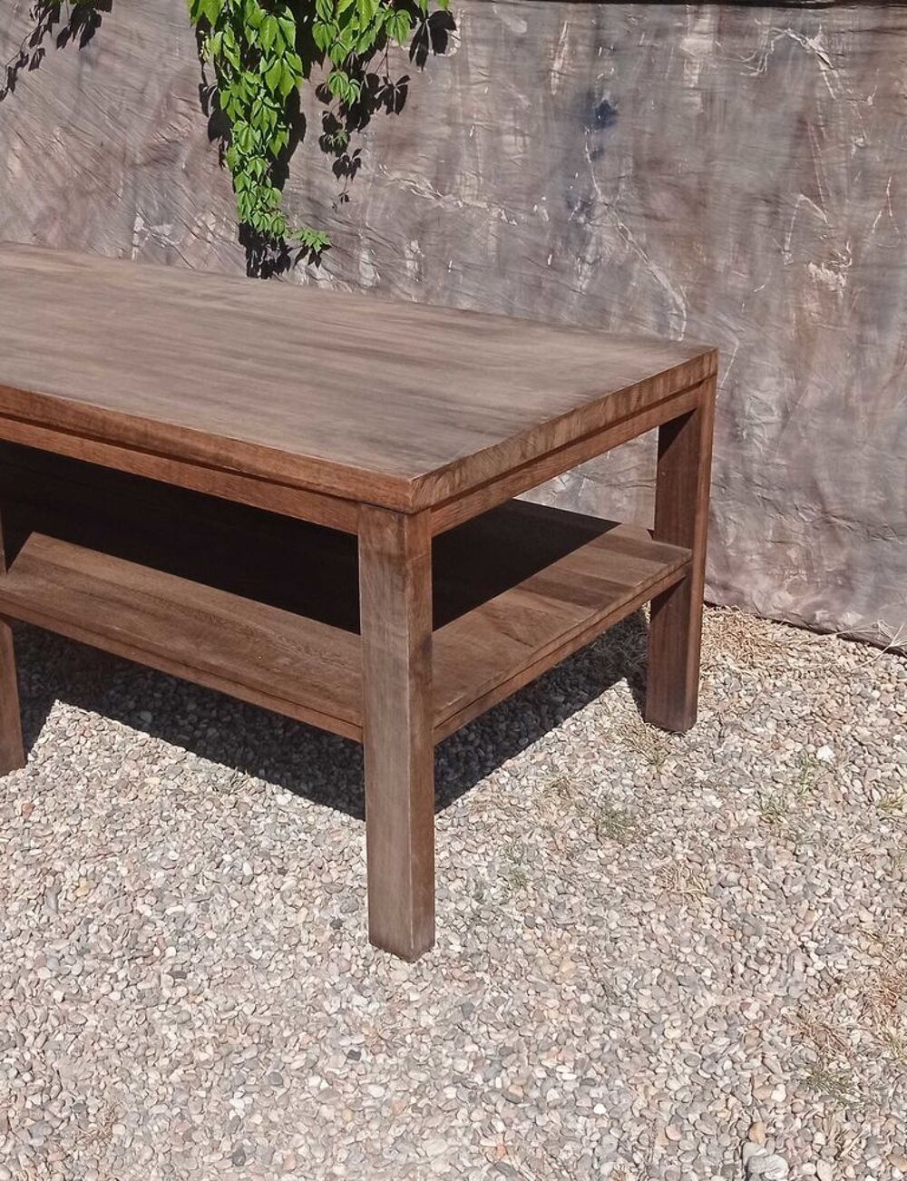 meuble de m&eacute;tier, ancienne table en teck &agrave; double plateau Meubles