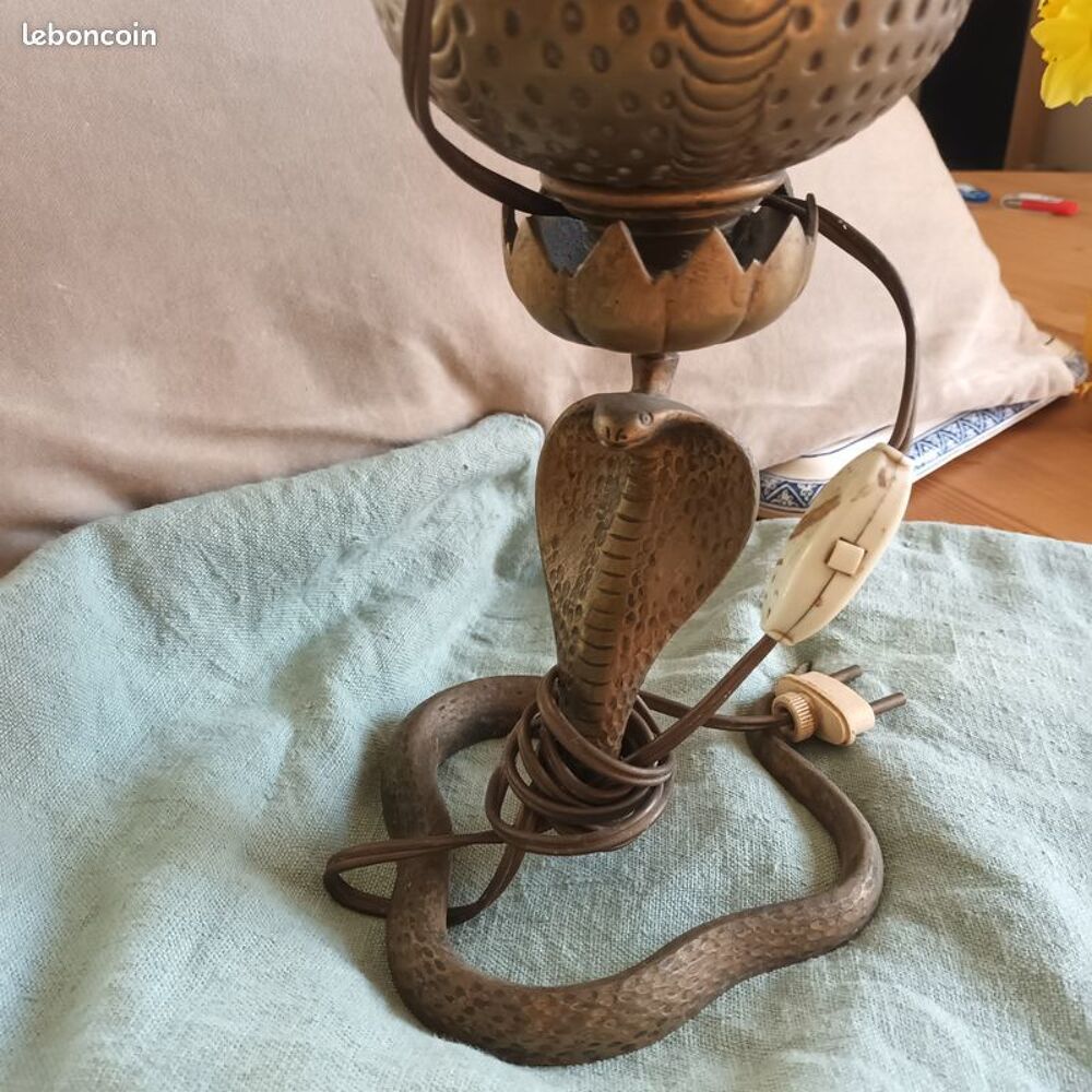 lampe serpent laiton cobra inde asie reptile indien animal Décoration