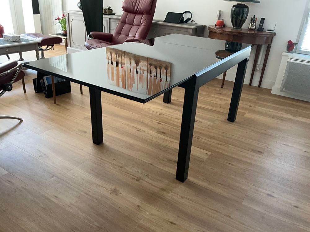 table extensible plateau Verre. Meubles