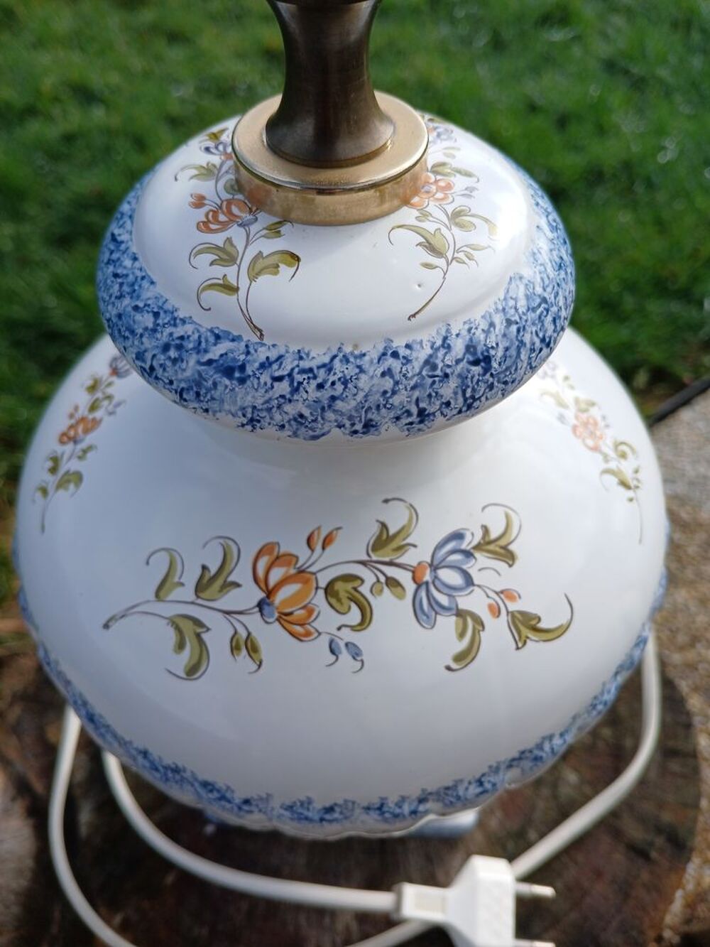 LAMPE SUR PIED FAIENCE MOUSTIERS SANS ABAT-JOUR Décoration