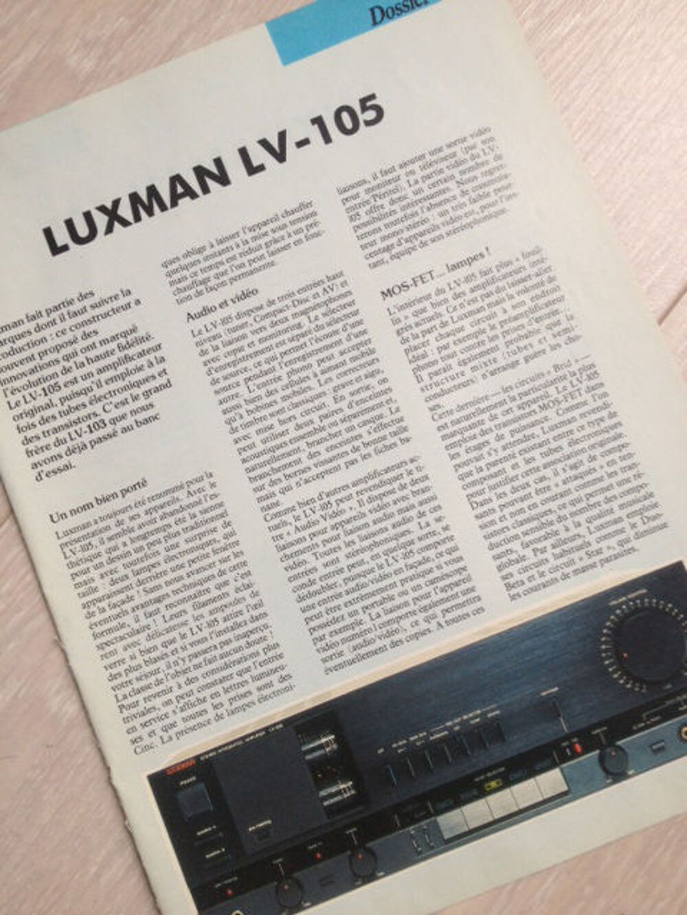 Luxman LV 105 - Banc d'essai Audio et hifi