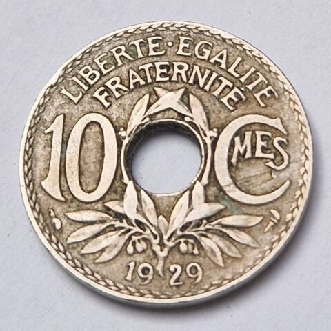 Pice de monnaie 10 centimes Lindauer 1929 France 1 Cormery (37)