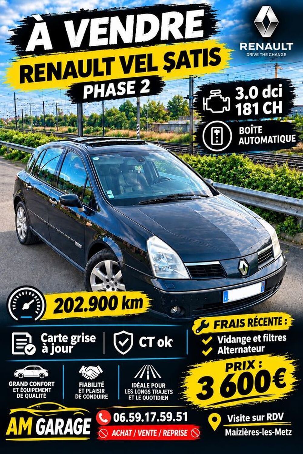 Vel Satis 3.0 dCi 180 Privil&egrave;ge Proactive A 2009 occasion 57280 Maizi&egrave;res-l&egrave;s-Metz