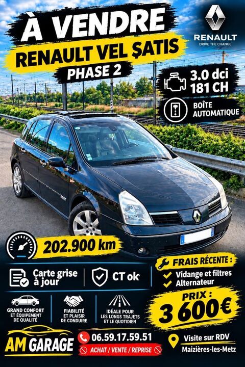 Renault Vel Satis 3.0 dCi 180 Privil&egrave;ge Proactive A 2009 occasion Maizi&egrave;res-l&egrave;s-Metz 57280
