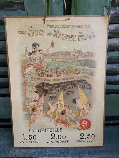 Carton Publicitaire Ets Français des Sucs de Raisins Vins 79 Loches (37)