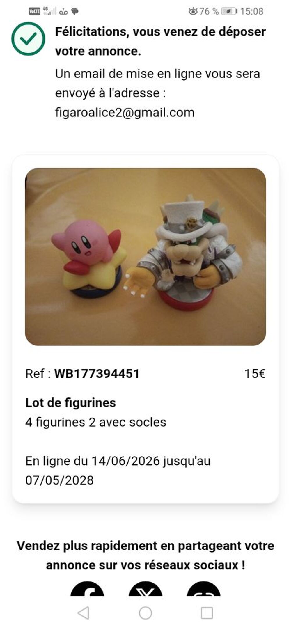 Lot de 4 figurines Jeux / jouets