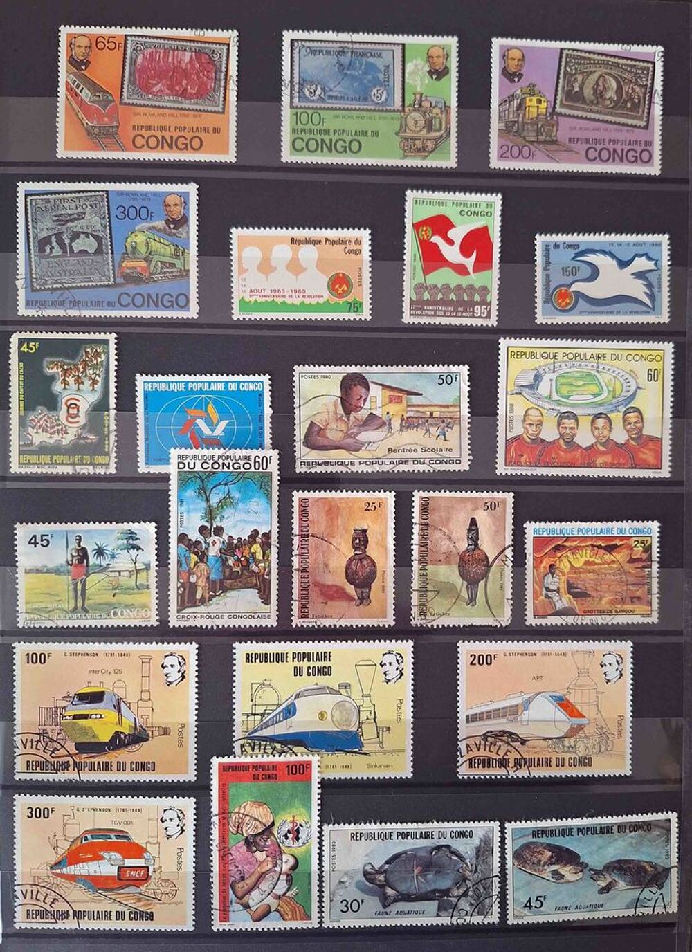 S&eacute;rie de timbres de collection du Congo 