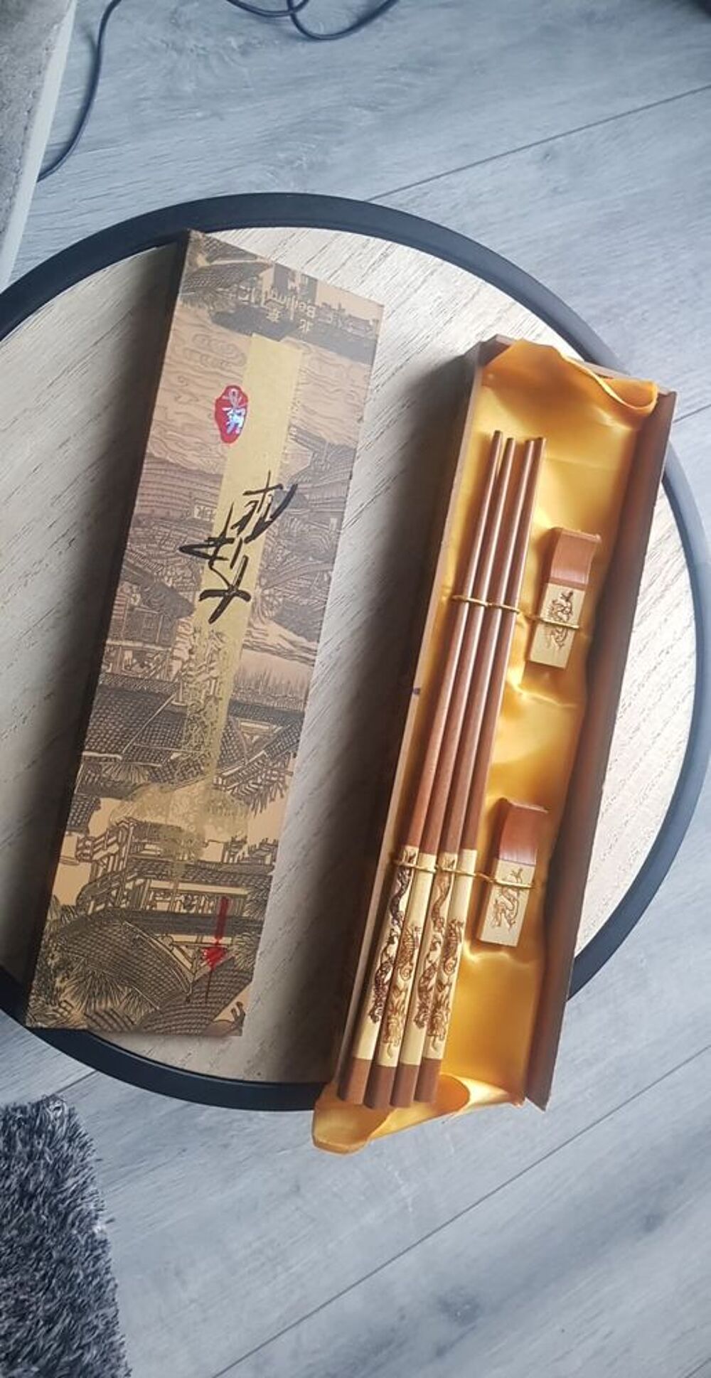 bel ensemble de baguettes e bois chinoies vintage Cuisine
