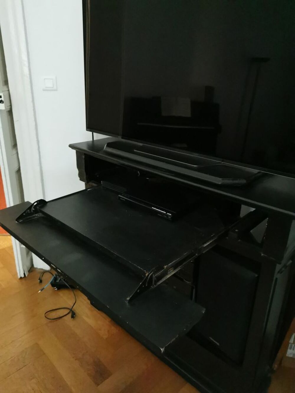 Meuble angle TV HiFi merisier massif Meubles