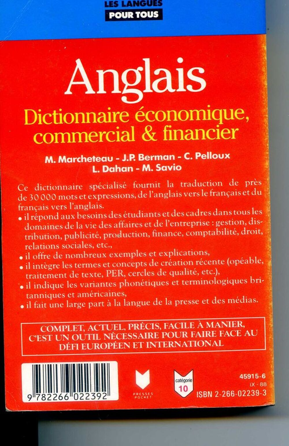 Anglais dictionnaire economique commercial et financier Livres et BD