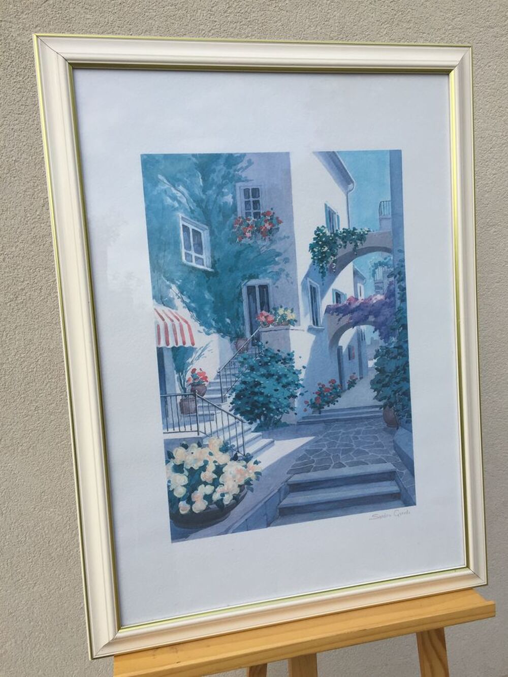COPIE IMPRESSION AQUARELLE FLORAL SANDRO GUIDI ART MODERNE 