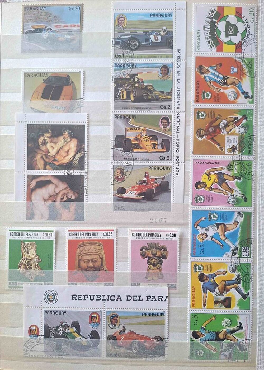 S&eacute;rie de timbres de collection du Paraguay bis 