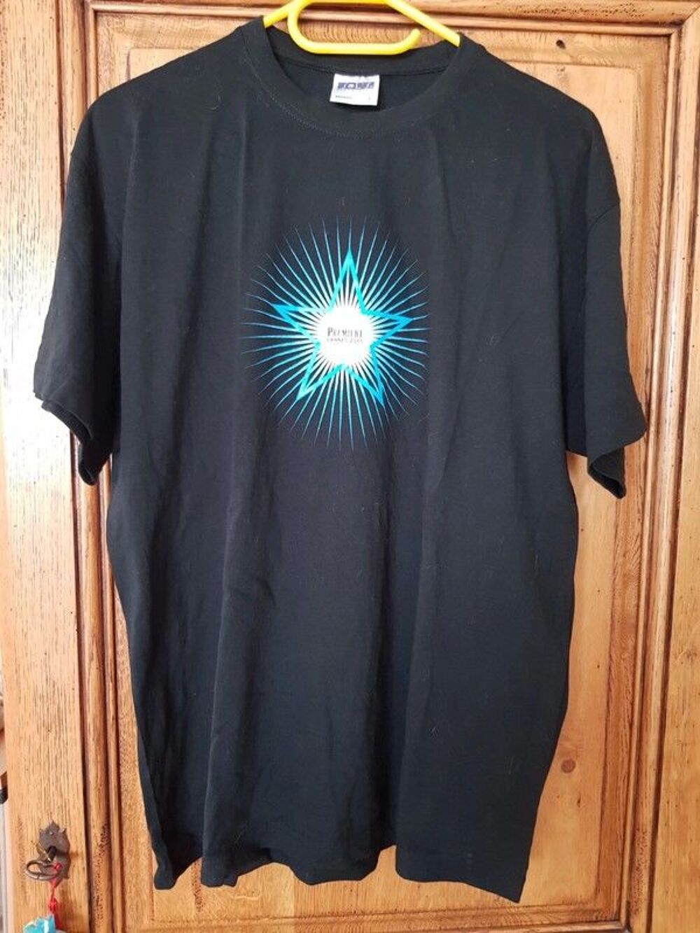 T shirt noir en coton taille L neuf mixte noter premi&egrave;re a c Vêtements