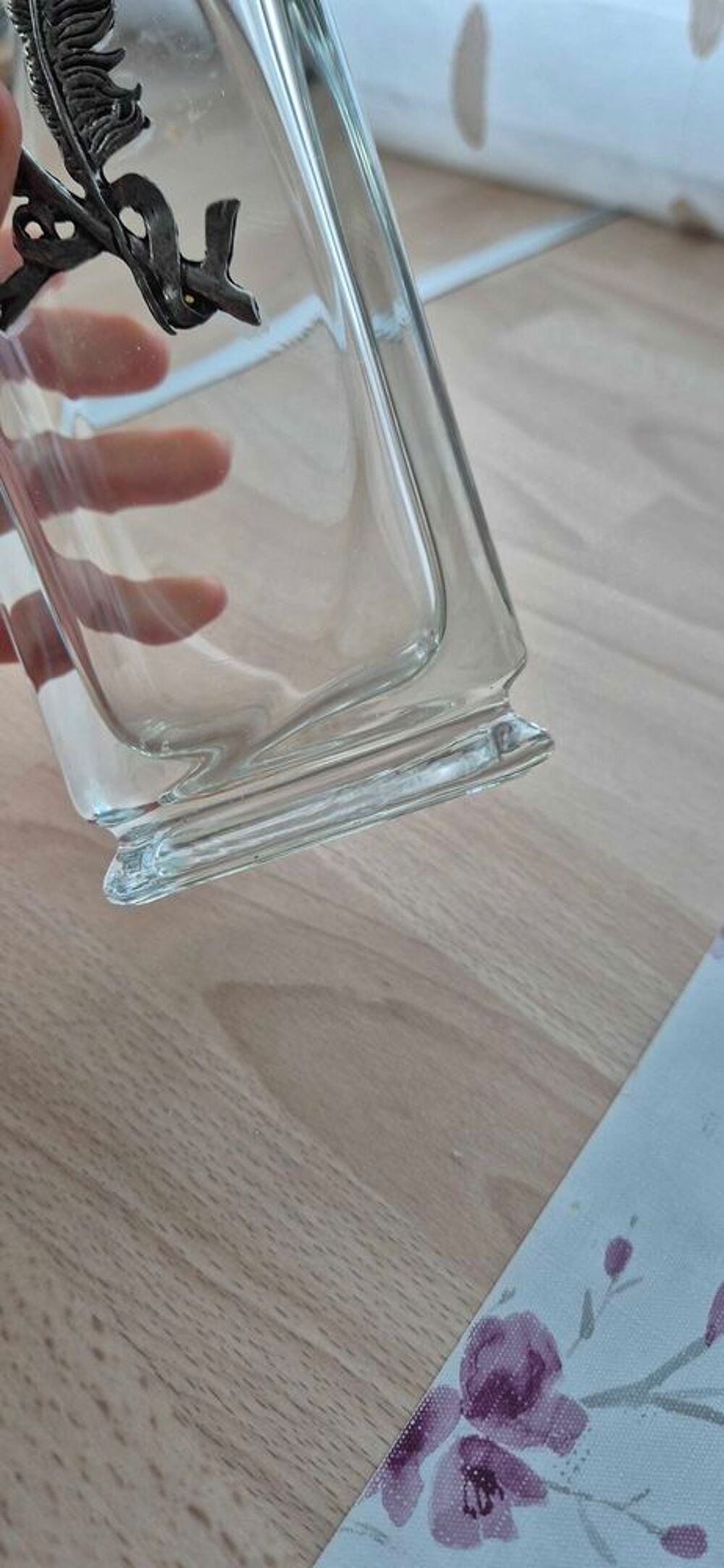 Vase+en+verre+fleur+en+&eacute;tain Décoration