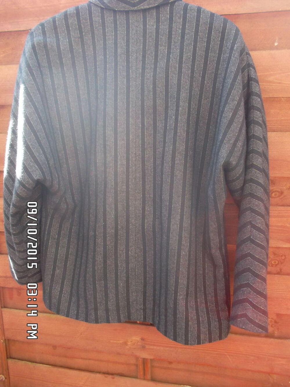 VESTE DE BLAZER GRIS A RAYURES*JUSTE 2E*KIKI60230 Vêtements