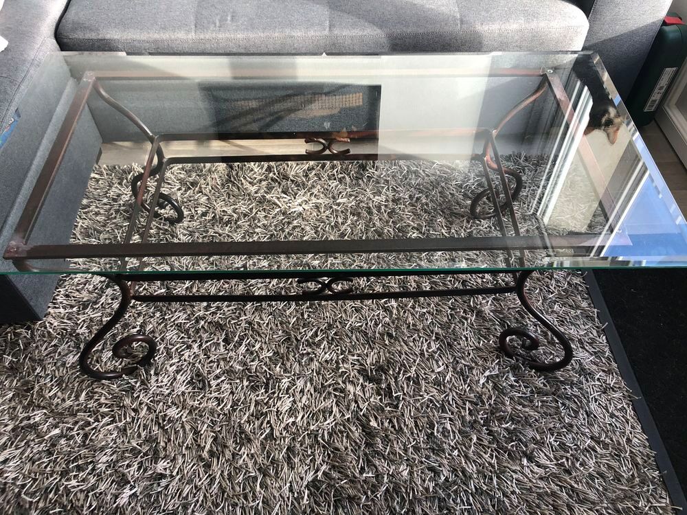 Table basse verre / fer forg&eacute; Meubles