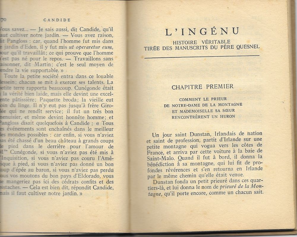 Candide et L'ing&eacute;nu par Voltaire 1913 Livres et BD