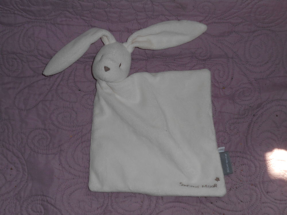 Doudou Sergent Major lapin &eacute;cru losange Puériculture