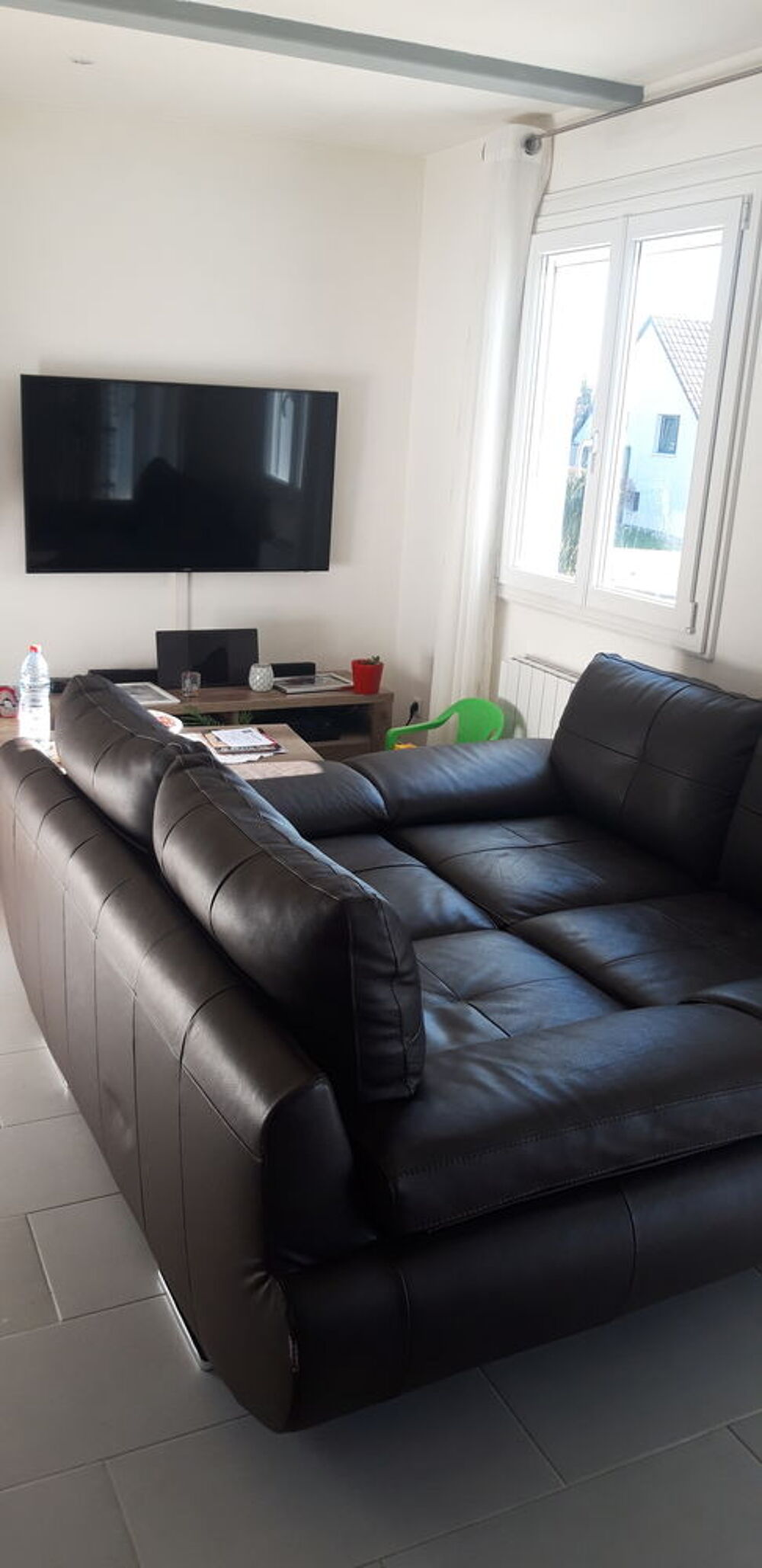 2 canap&eacute;s cuir 2x180x98 cm Meubles