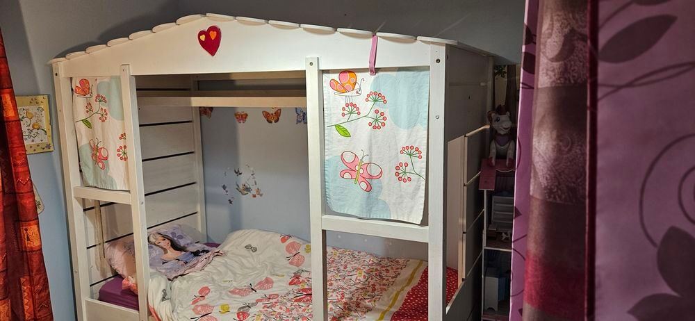 Lit cabane blanc Mobilier enfants