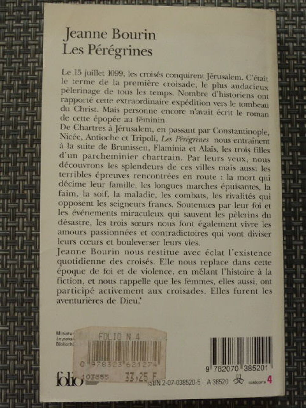 Les p&eacute;r&eacute;grines Jeanne Bourin Folio Livres et BD