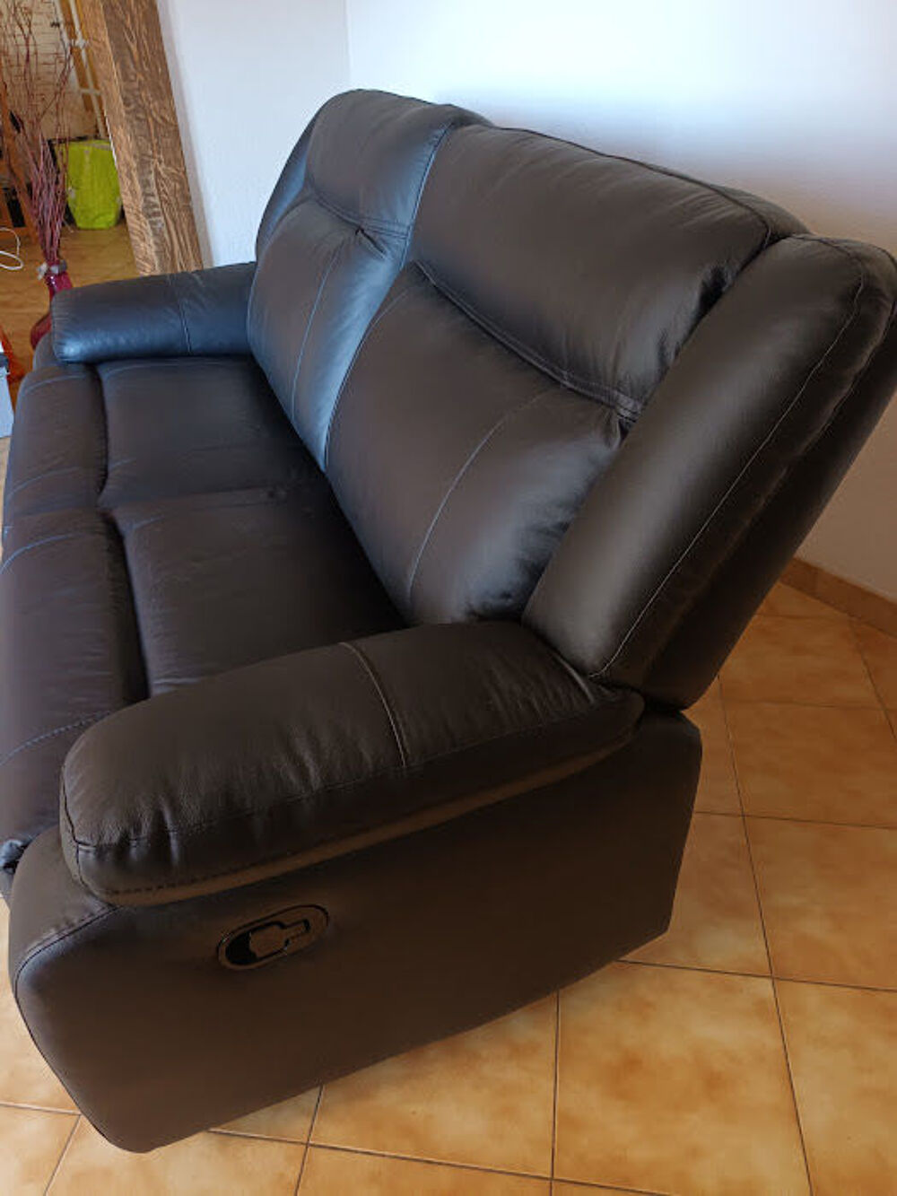 Canap&eacute; relaxation manuel 2/3 places en tissu/cuir Meubles