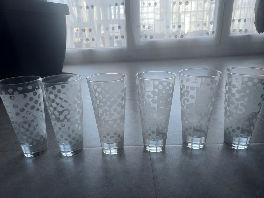 6 verres fantaisie grand format 6€ Electroménager