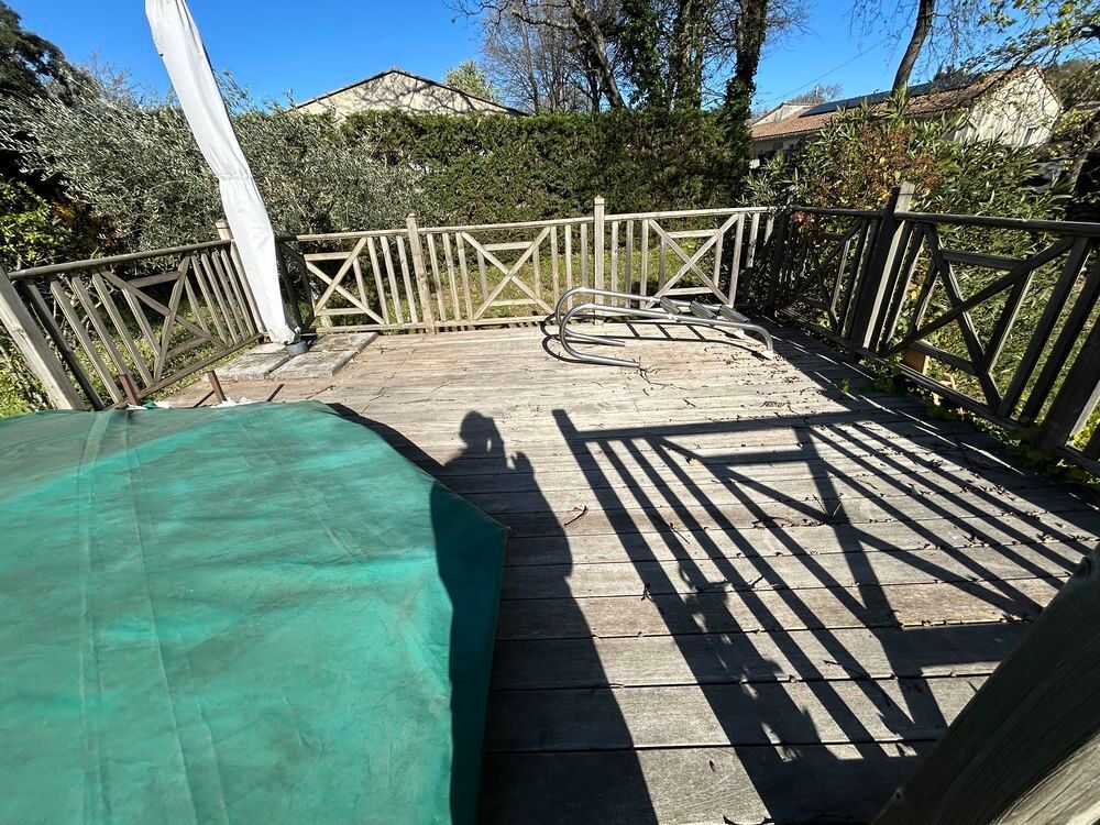 piscine en bois-hors sol avec terrasse Jardin