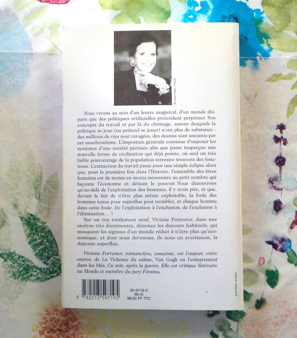 L'HORREUR ECONOMIQUE par Viviane FORRESTER Ed. Fayard Livres et BD